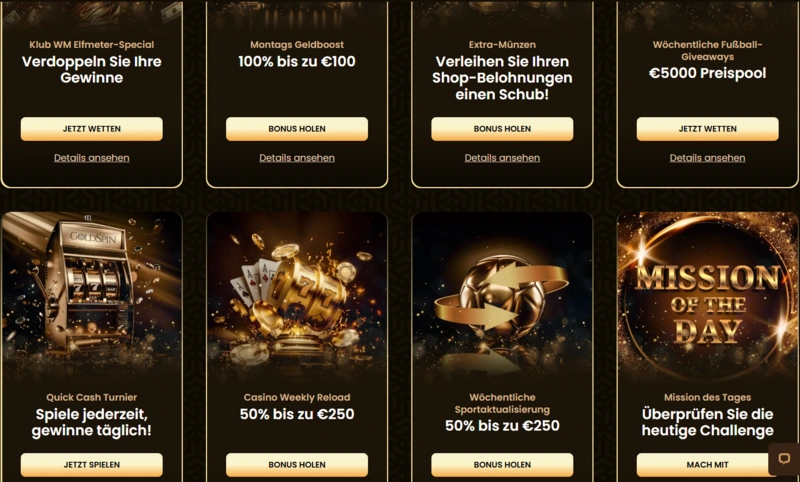 goldspin bonuses page