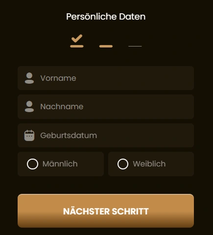 Goldspin Casino Registrierungsprozess schritt 2